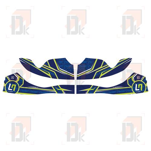 OTK front spoiler decal kit - LN Kart (M8) | TO 0307.XXX | Direct-karting.com Bodywork stickers - OTK - LN Kart (M8) | Direct-karting.com